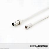 Coax RG 59 kabel, IEC naar F, 1.5 m, f/m