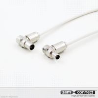 Cable Coaxial RG 6,conectores angulares IEC, 1,5 m