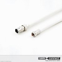 Coax RG 59 kabel, IEC naar F, 1.5 m, f/m