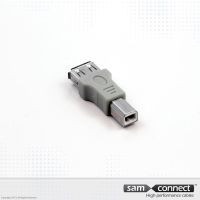 USB A naar USB B 2.0 koppelstuk, f/m