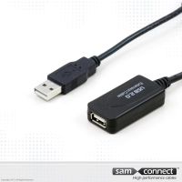 USB A naar USB A 2.0 verlengkabel, 15 m, m/f